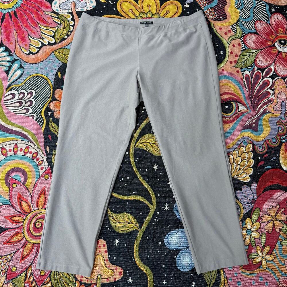 Eileen Fisher Pull On Viscose Ankle Pants Classic Minimalist Elevated Basic XL